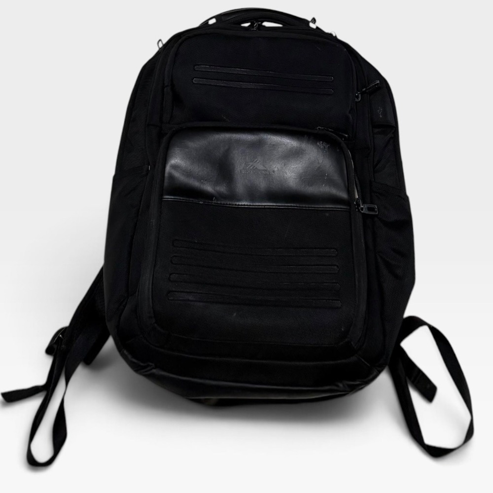 High Sierra Backpack Unisex OS Multi-Pocket Padded Laptop Travel Black
